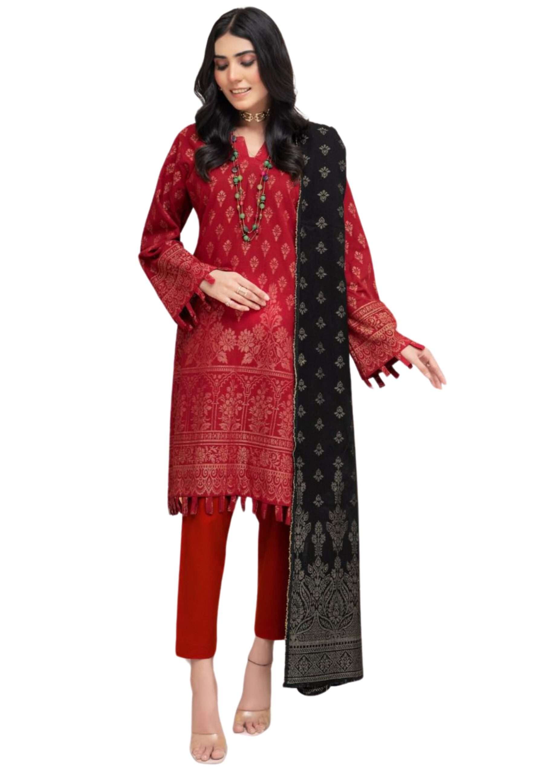 Minahil Banarsi Khaddar -03-1 Luxury Pakistani Unstitched Dresses - Fatima’s Boutique