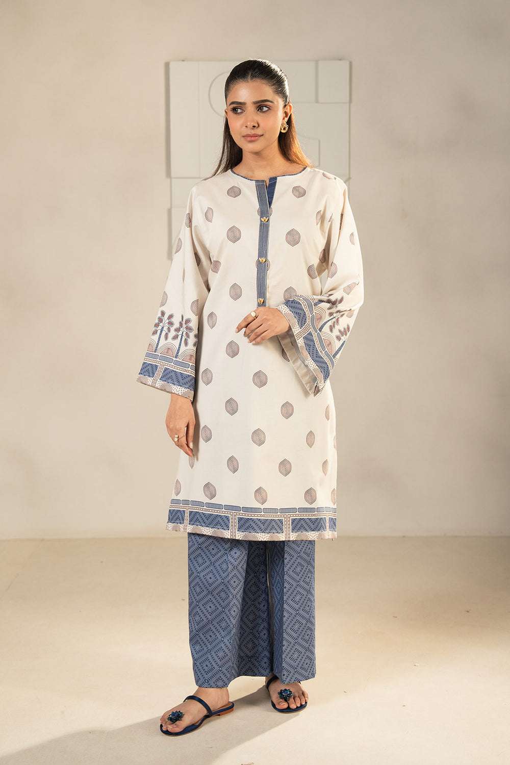 2-Pcs | Ready-to-Wear Stitched Printed Lawn | Shirt & Trouser | The Affordable by Tanabana Fabrics - Image 1